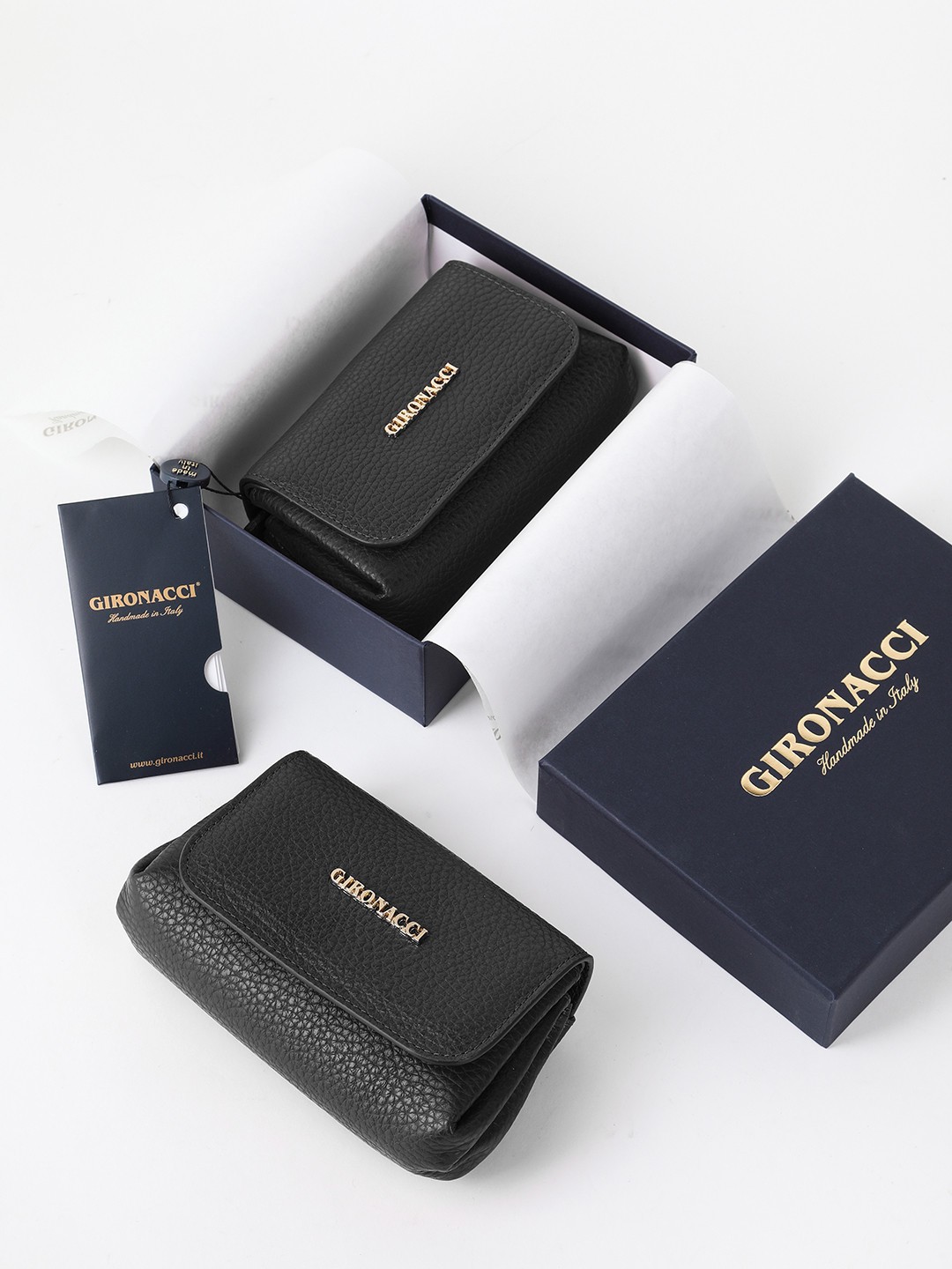 Изображение Женский кошелек черного цвета с евромонетницей Gironacci 0500 vitello nero Фото Женский кошелек черного цвета с евромонетницей Кошельки
