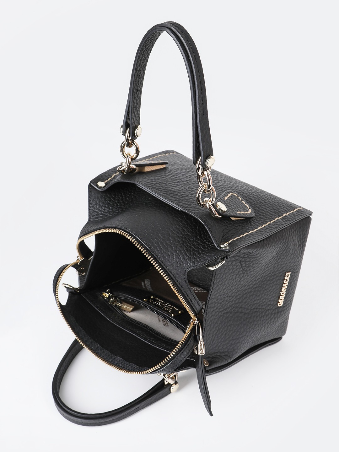 Изображение Маленькая женская сумка-тоут из мягкой матовой кожи Gironacci 2430 velvet nero Фото Маленькая женская сумка-тоут из мягкой матовой кожи Классические сумки