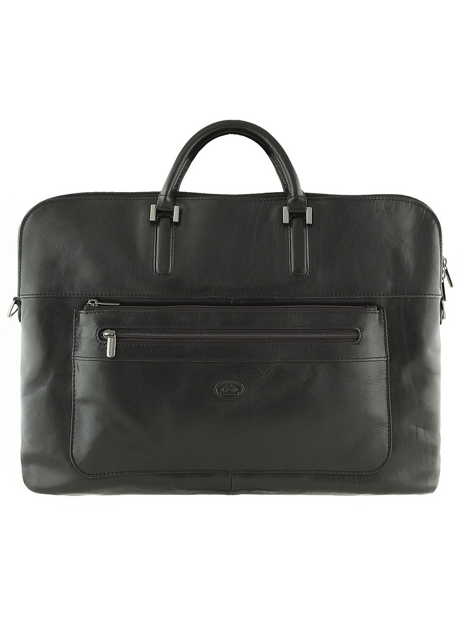 Фото Компактная кожаная сумка формата А4 черного цвета Деловые сумки (А4)