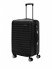 Средний чемодан на колесах из рифленого ABS пластика черного цвета