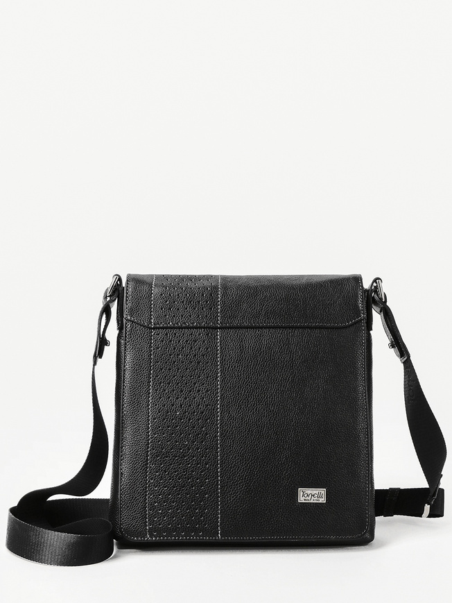 Мужская сумка-планшет из фактурной кожи с перфорацией