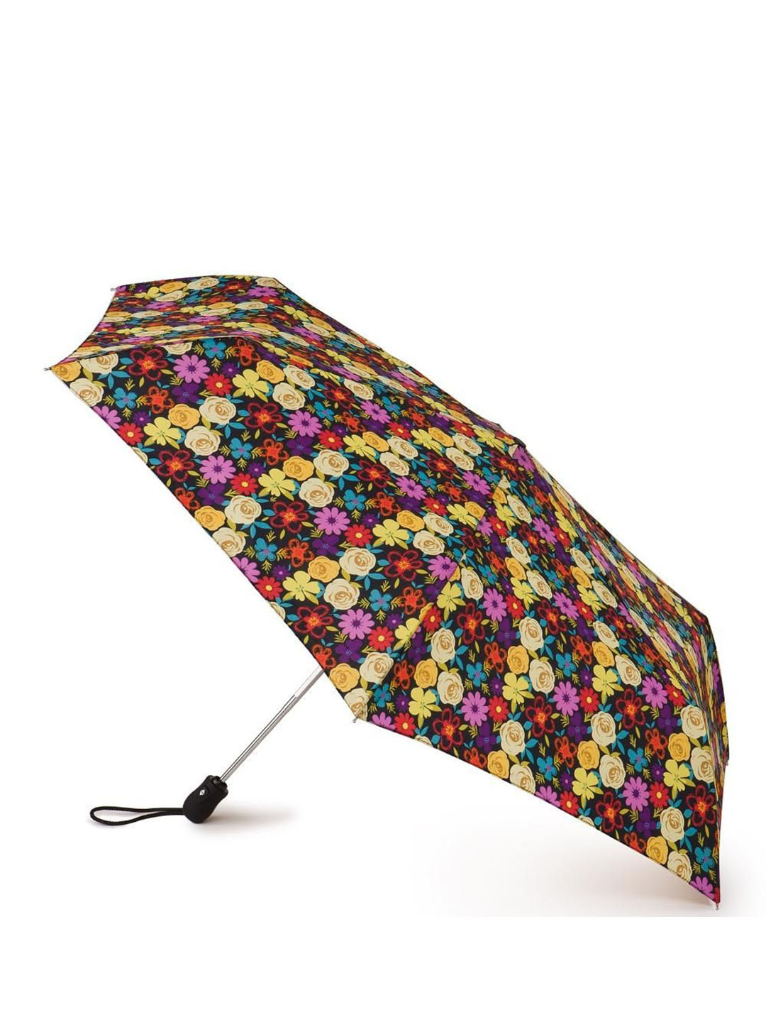 Фото Компактный женский зонт-автомат с цветочным принтом 
