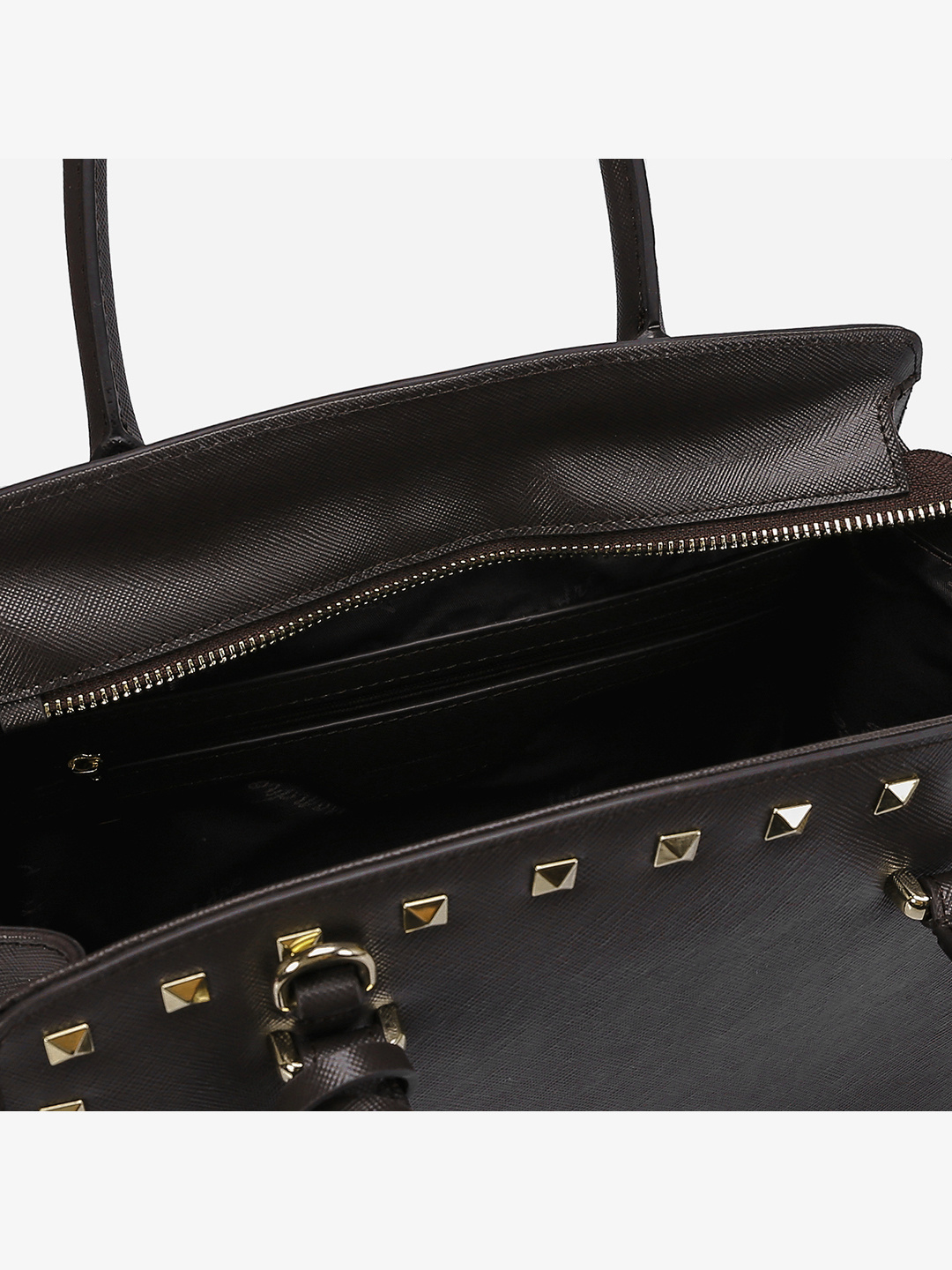 Фото Женская сумка-тоут из плотной сафьяновой кожи кофейного оттенка Классические сумки