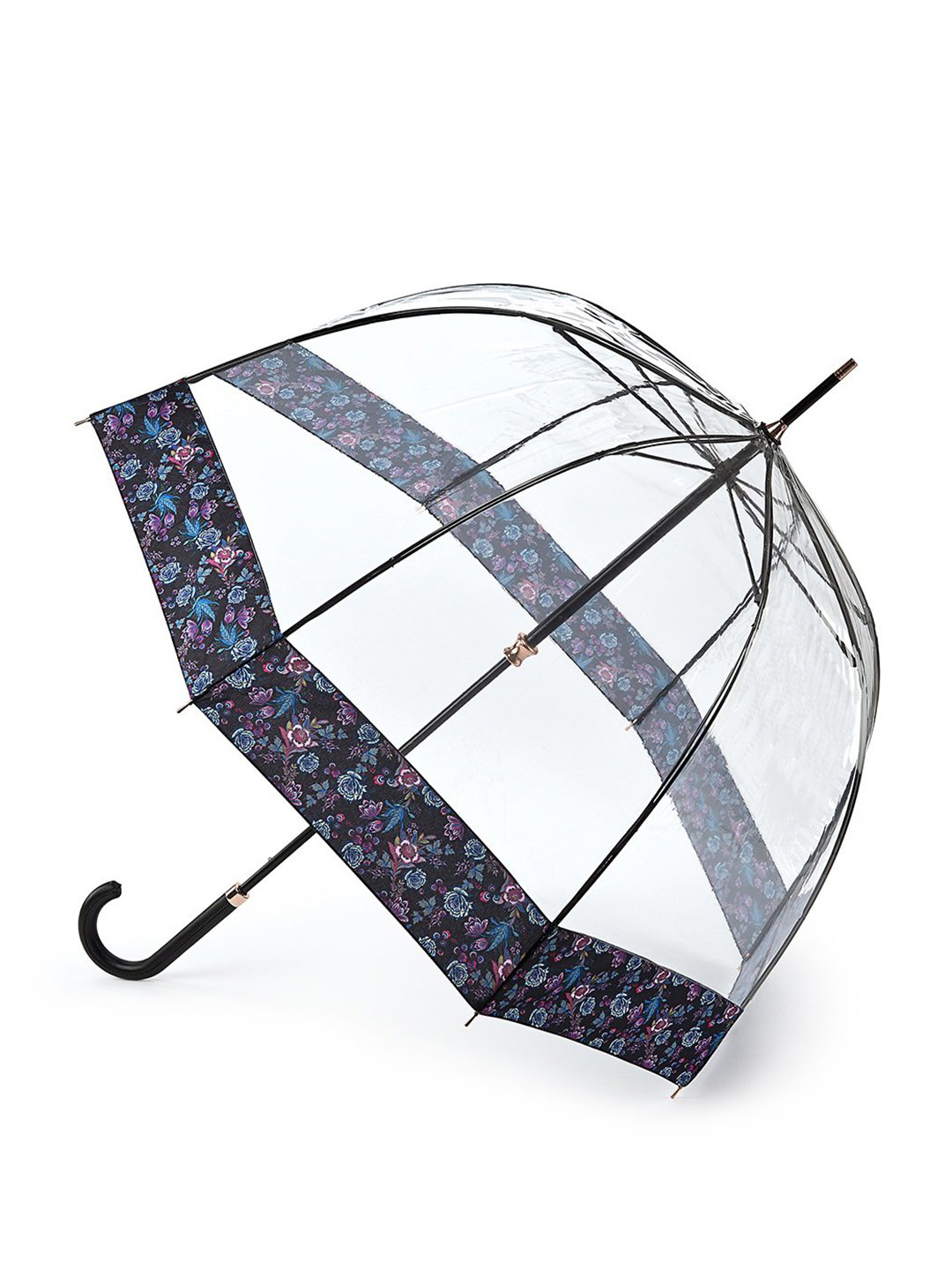 Фото Прозрачный зонт-трость с цветочным принтом из коллекции 