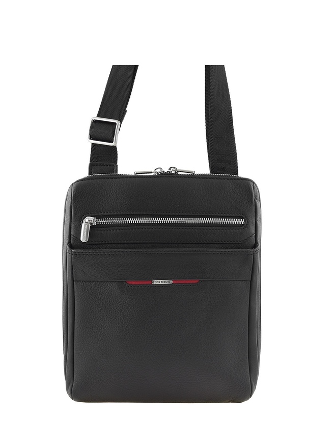 Вертикальная мужская сумка через плечо из кожи коллекции 