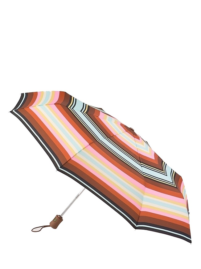 Женский зонт-автомат с принтом из разноцветных полосок 