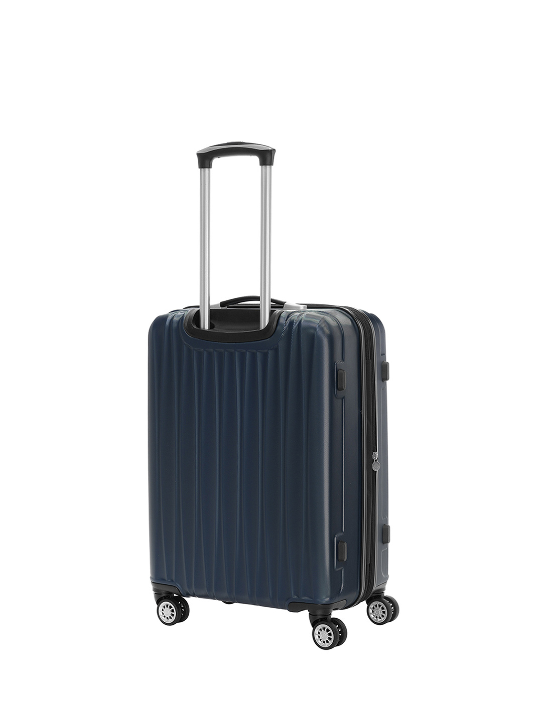 Фото Средний чемодан на колесах из рифленого ABS пластика синего цвета Чемоданы