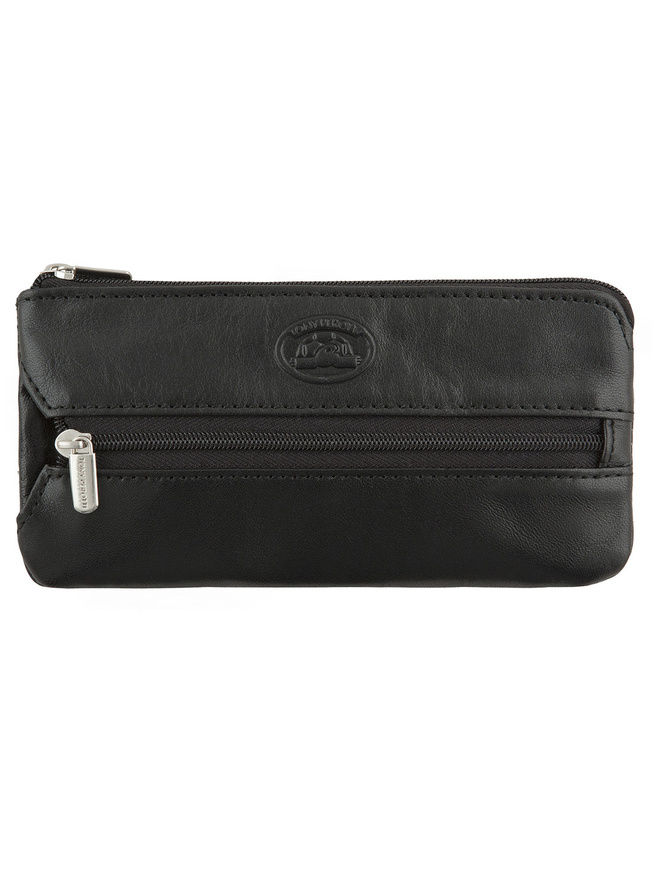 Кожаная ключница с четырьмя карабинами и двумя кольцами на цепочке