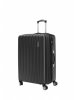 Большой чемодан на колесах из рифленого ABS пластика серного цвета