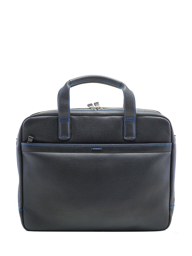Мужская бизнес-сумка из мягкой черной кожи из коллекции 