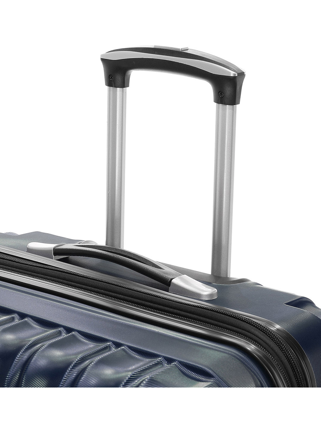 Фото Средний чемодан на колесах из рифленого ABS пластика синего цвета Чемоданы