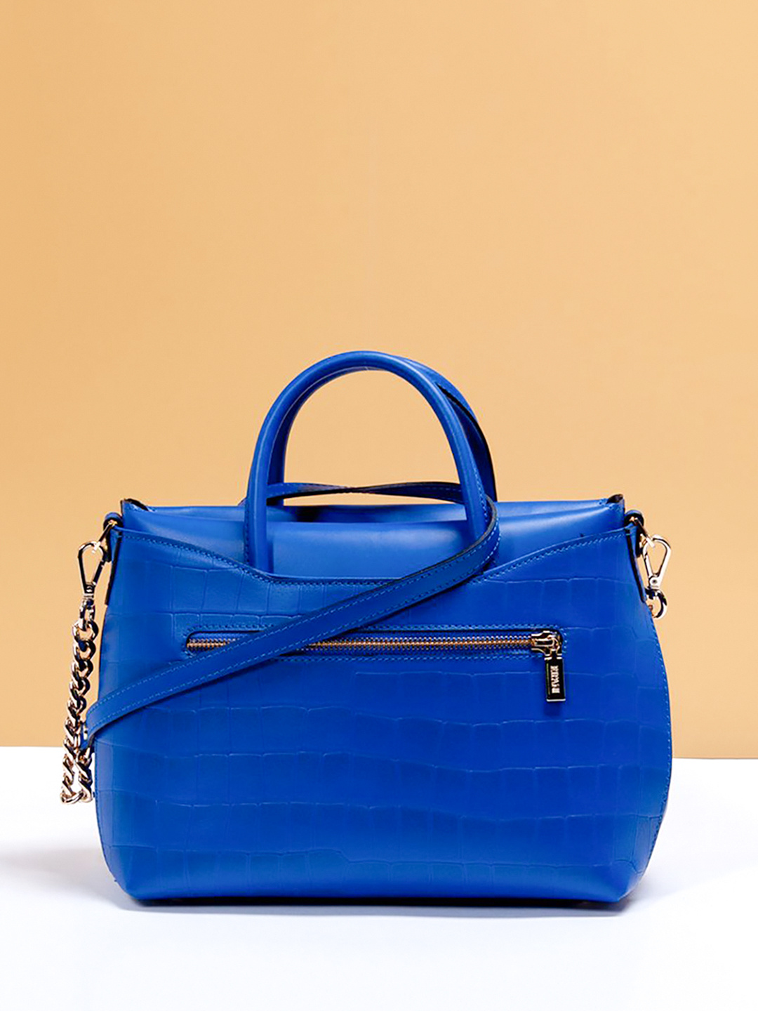Фото Женская сумка-тоут из гладкой кожи с принтом под крокодила Классические сумки