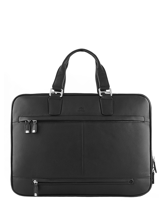 Мужская сумка для документов из мягкой черной кожи 