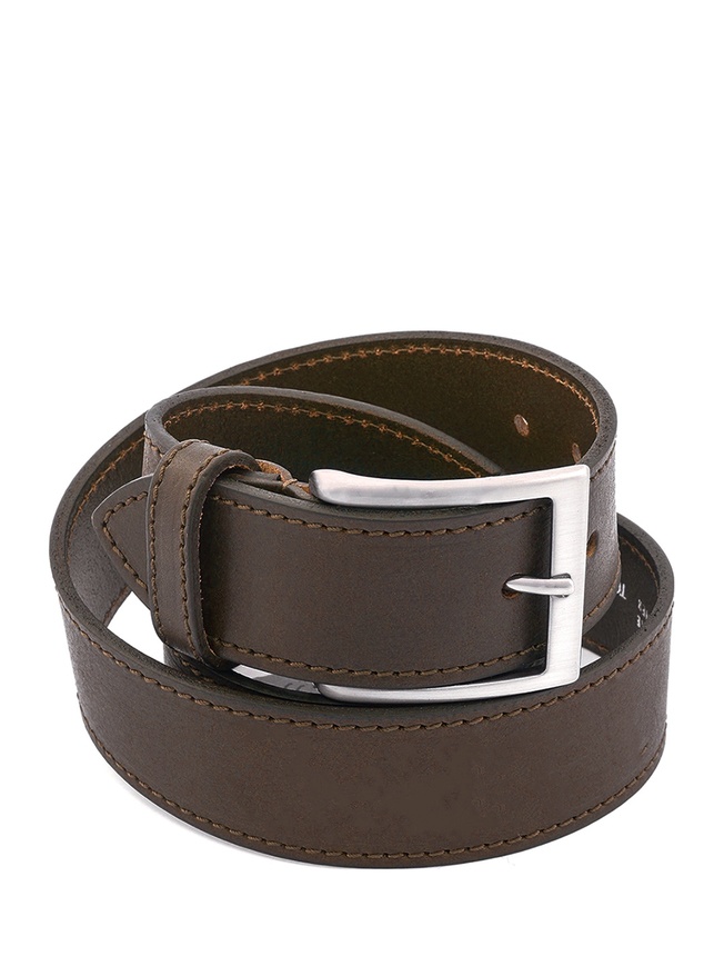 Широкий мужской ремень из коричневой кожи коллекции 