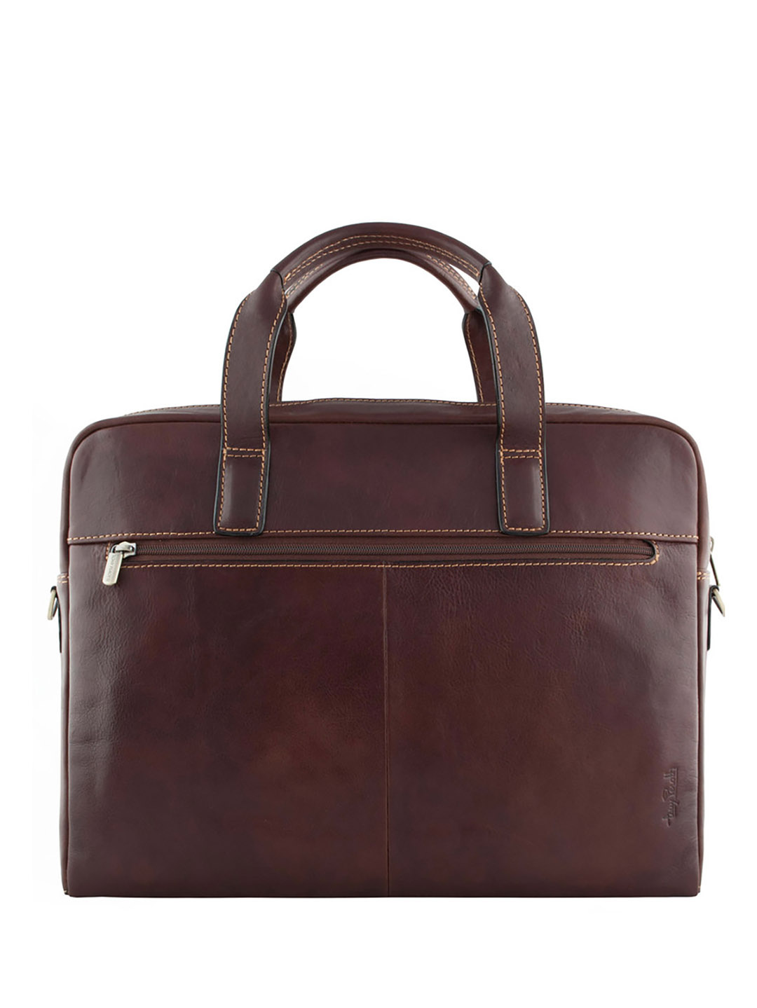 Фото Мужская бизнес-сумка из плотной натуральной кожи коричневого цвета Деловые сумки (А4)