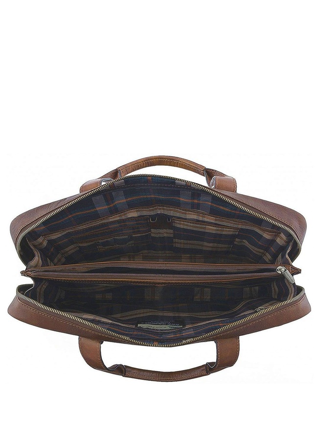 Мужская бизнес сумка из глянцевой кожи с матовым эффектом 