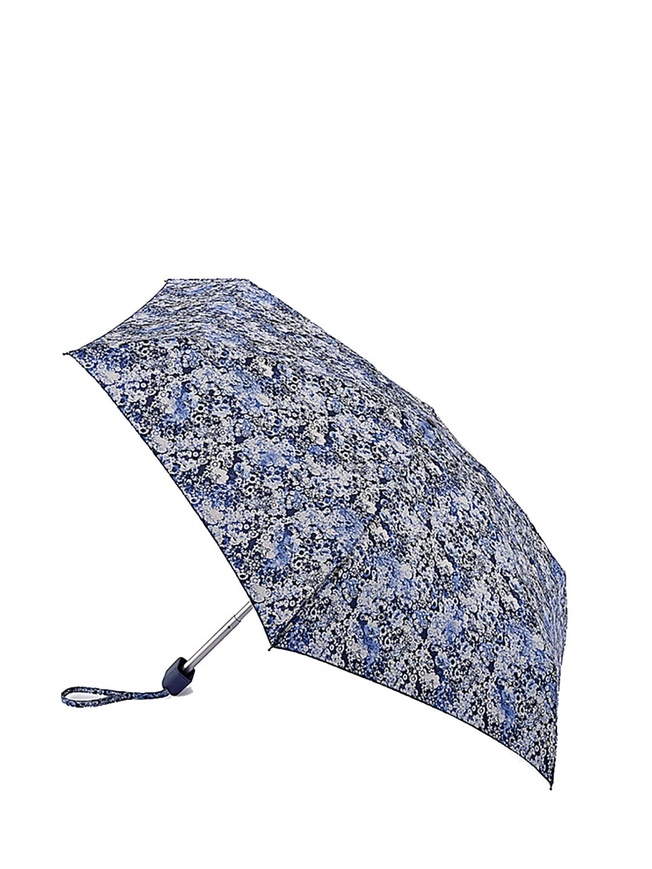 Маленький женский зонт-механика с рисунком цветов 