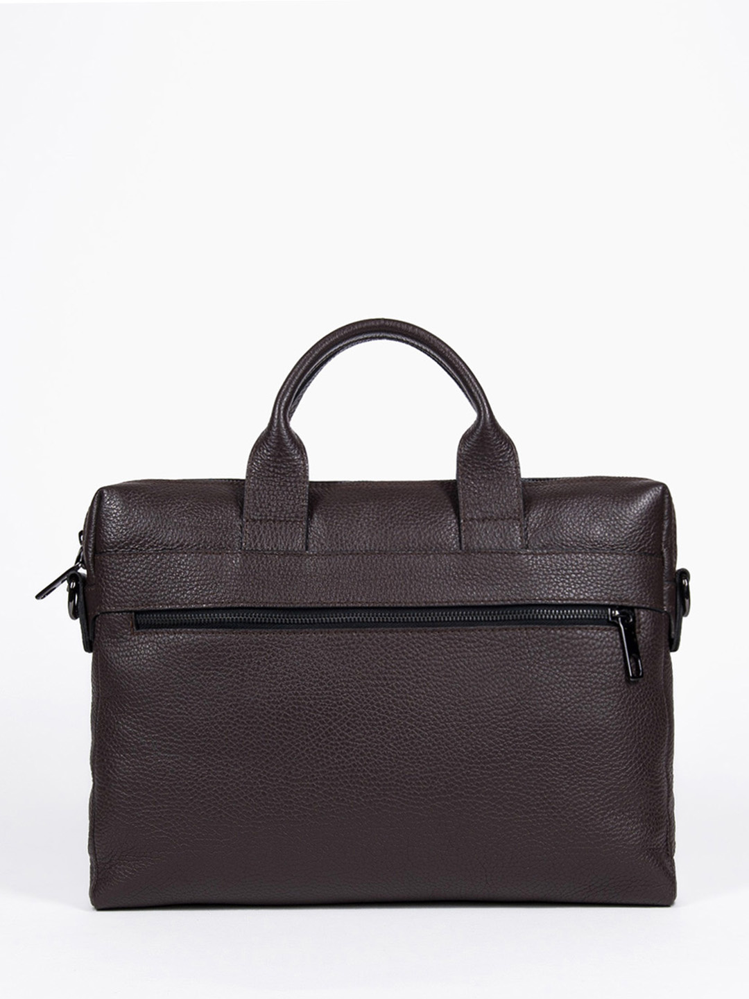 Фото Деловая сумка из зернистой кожи коричневого цвета Деловые сумки (А4)
