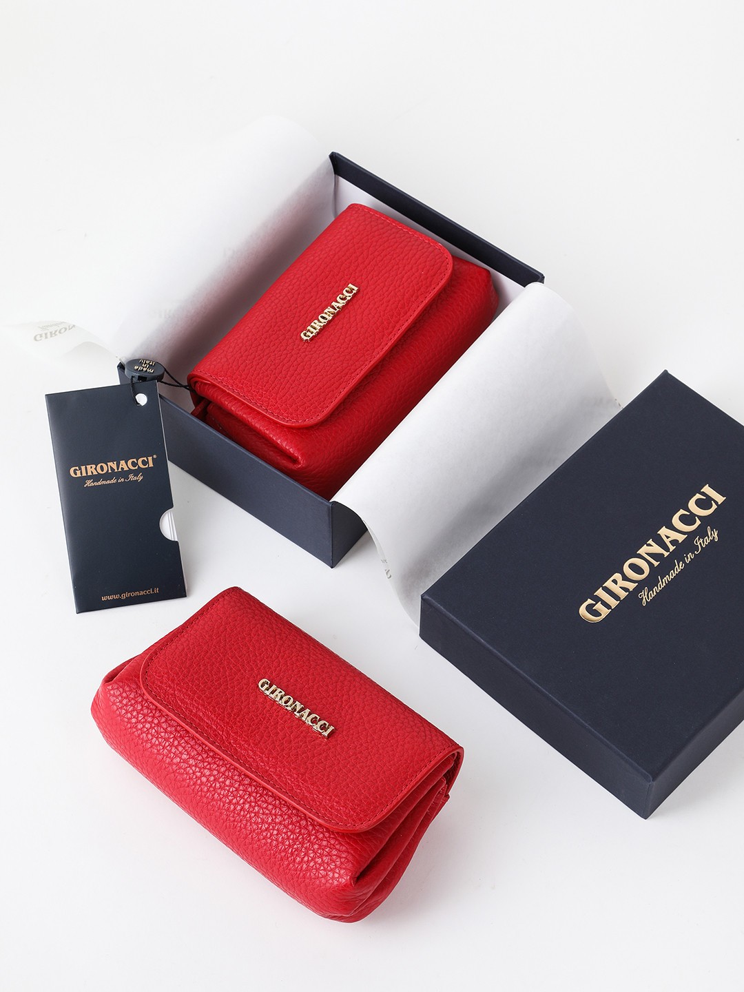 Изображение Женский кошелек красного цвета с евромонетницей Gironacci 0500 vitello rosso Фото Женский кошелек красного цвета с евромонетницей Кошельки