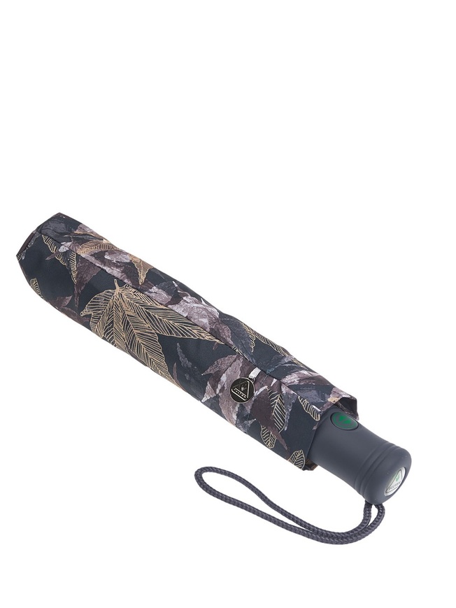 Женский зонт-автомат с рисунком листьев 