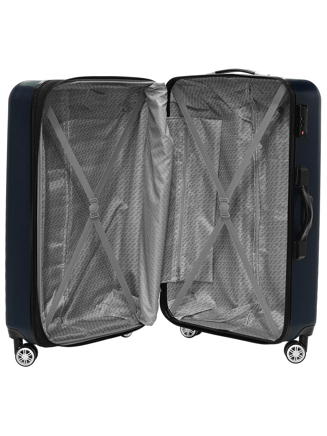 Фото Большой чемодан на колесах из ABS пластика темно-синего цвета Чемоданы
