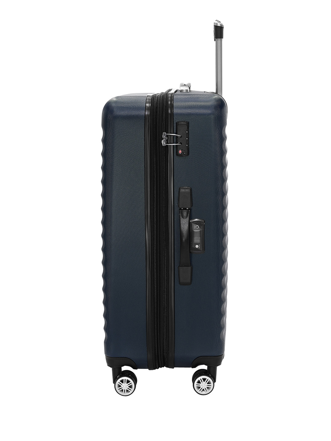 Фото Большой чемодан на колесах из ABS пластика темно-синего цвета Чемоданы