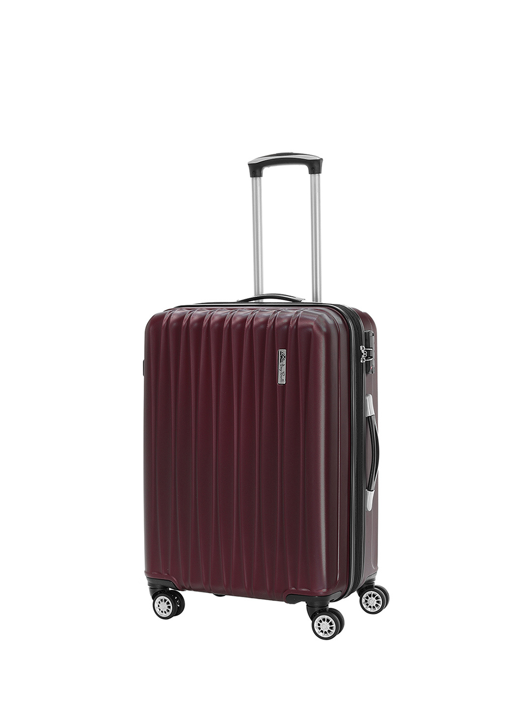 Фото Средний чемодан на колесах из рифленого ABS пластика бордового цвета Чемоданы