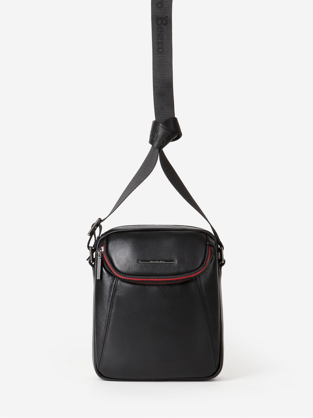 Изображение Мужская сумка через плечо из кожи черного цвета Alessandro Beato 2014-165 black Фото Мужская сумка через плечо из кожи черного цвета Сумки через плечо