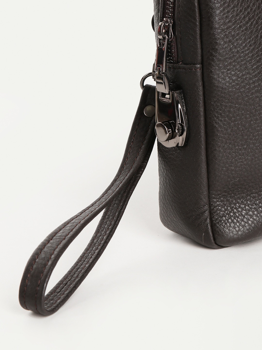 Фото Мужская сумка клатч из натуральной кожи коричневого цвета Мужские клатчи