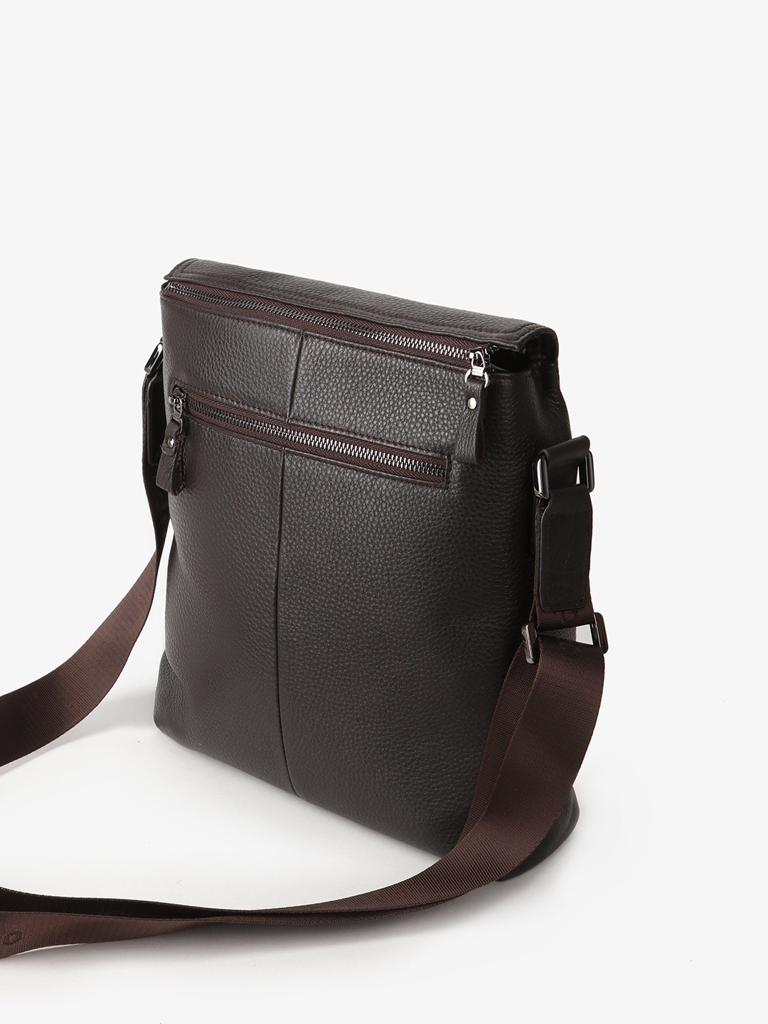 Изображение Мужская сумка-планшет из кожи коричневого цвета Alessandro Beato 38435-4A brown Фото Мужская сумка-планшет из кожи коричневого цвета Сумки через плечо