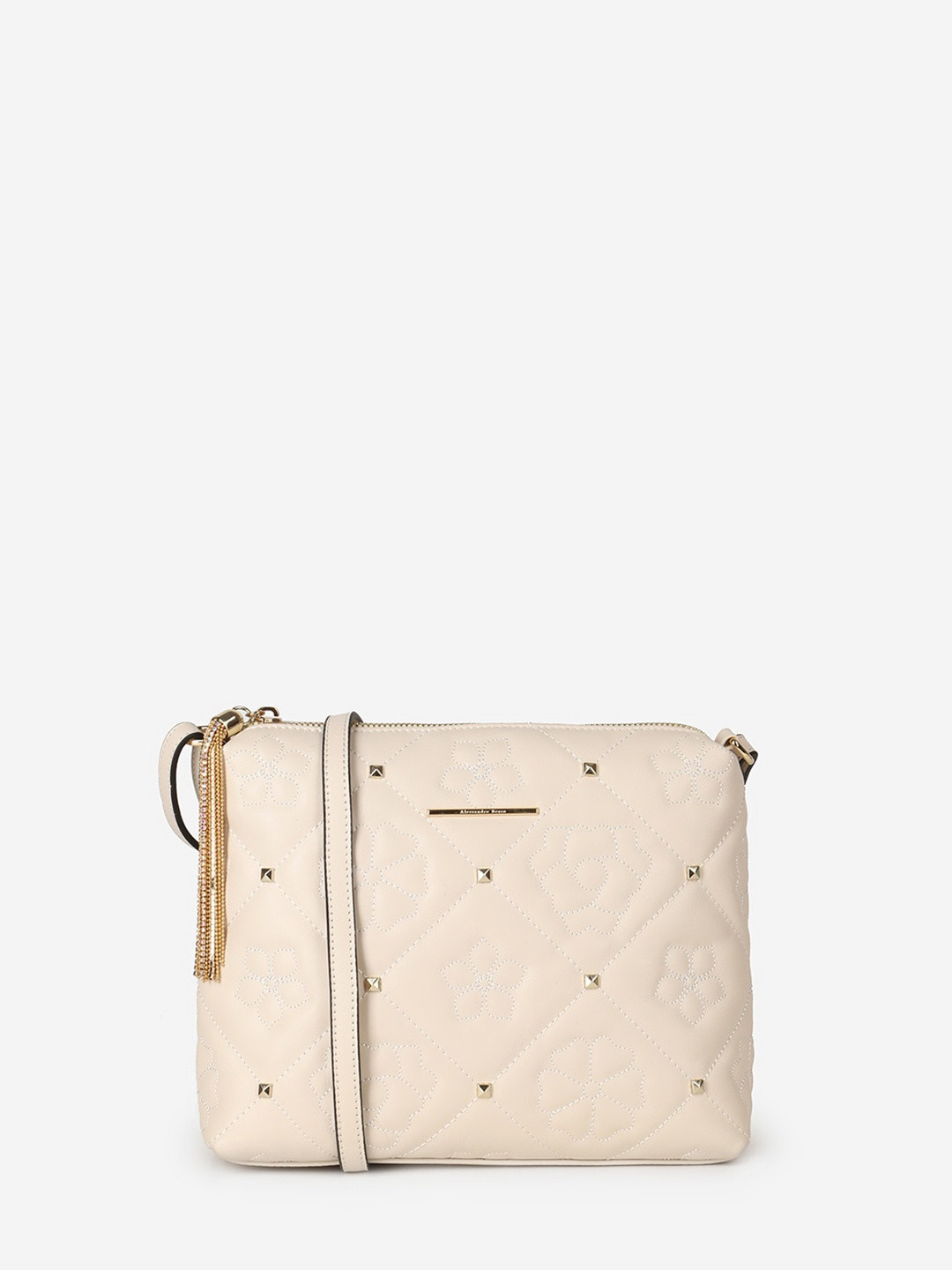 Изображение Сумочка кросс-боди из бежевой кожи Alessandro Beato 693-R55 vitello beige Фото Сумочка кросс-боди из бежевой кожи Сумки кросс-боди