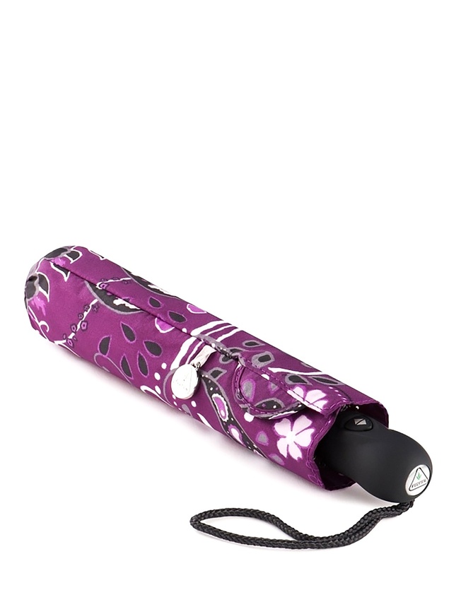 Компактный женский зонт-автомат с контрастными узорами 