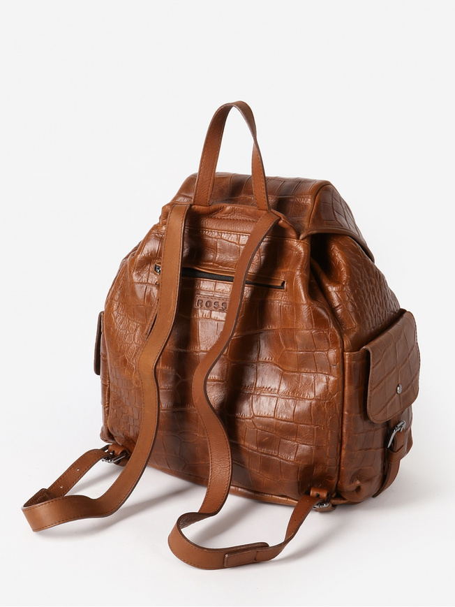 Мужской кожаный рюкзак коньячного оттенка