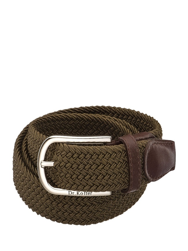 Комбинированный ремень на пояс из натуральной кожи и эластичного текстиля