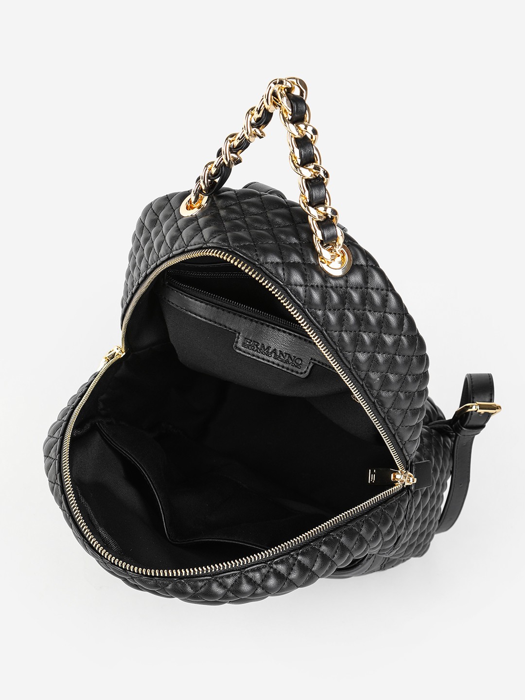 Изображение Женский рюкзак небольшого размера из экокожи Ermanno Scervino 12400963 black Фото Женский рюкзак небольшого размера из экокожи Рюкзаки