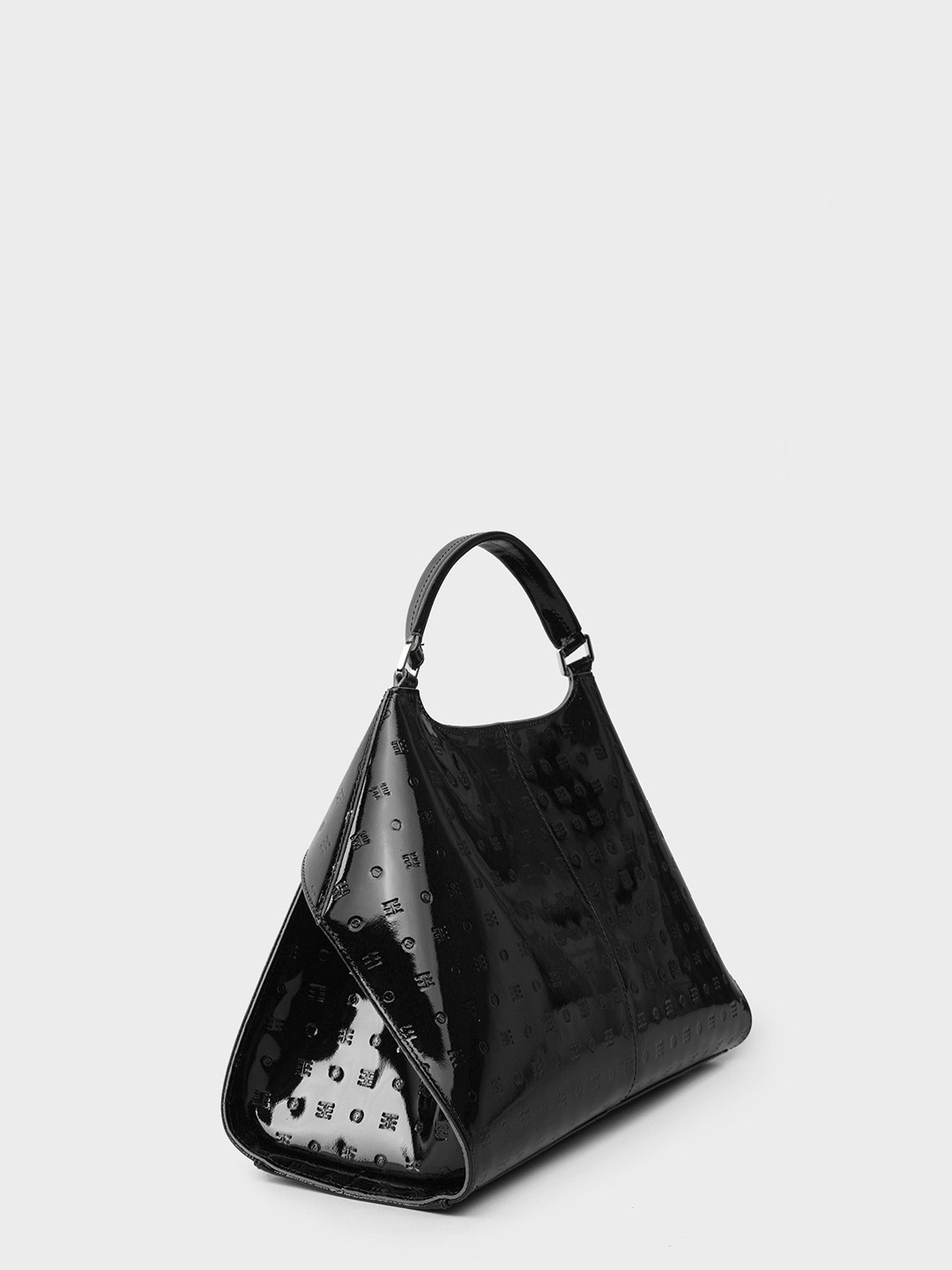 Фото Женская сумка-сэтчел среднего размера из гладкой кожи с фирменным тиснением Классические сумки