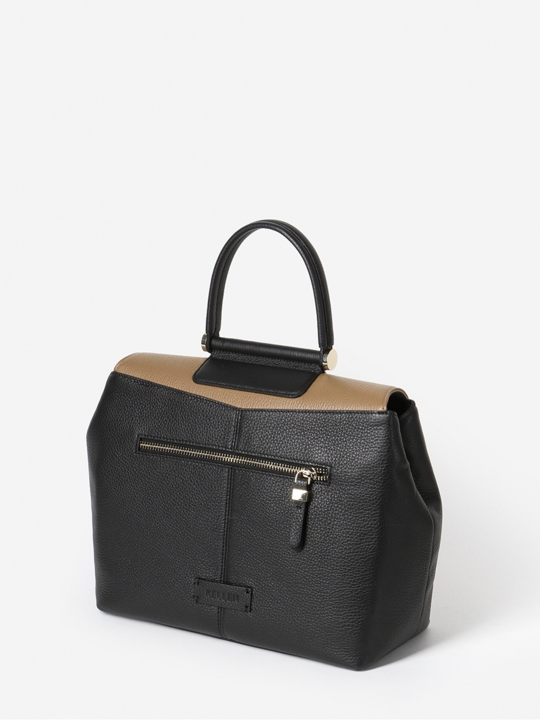 Изображение Большая женская сумка с одной ручкой Kellen 3005 nero willer cappuccino Фото Большая женская сумка с одной ручкой Классические сумки
