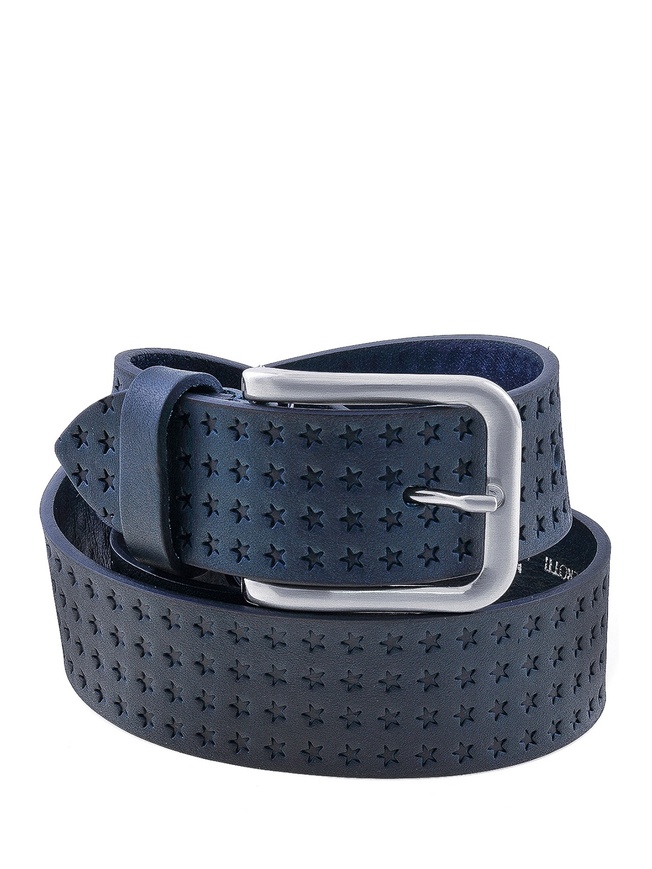 Широкий ремень Italico-Tuscania из гладкой кожи с узором из пятиконечных звезд