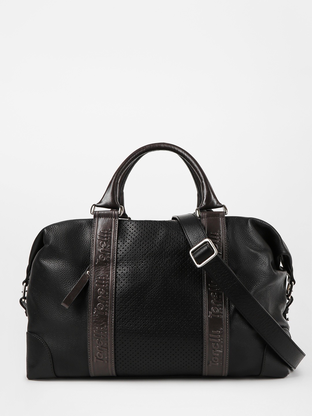Изображение Дорожная фитнес сумка из мягкой серо-коричневой кожи Gilda Tonelli 0159 vitello nero grigio Фото Дорожная фитнес сумка из мягкой серо-коричневой кожи Дорожные сумки