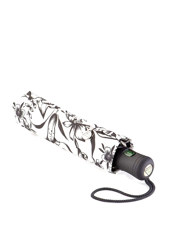 Женский зонт-автомат в черно-белой гамме 