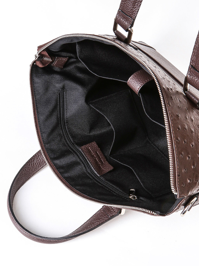 Мужская деловая сумка из мелкозернистой кожи с тиснением под страуса