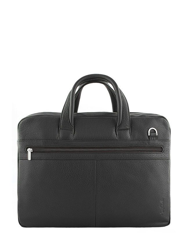 Мужская сумка для документов из мягкой черной кожи 