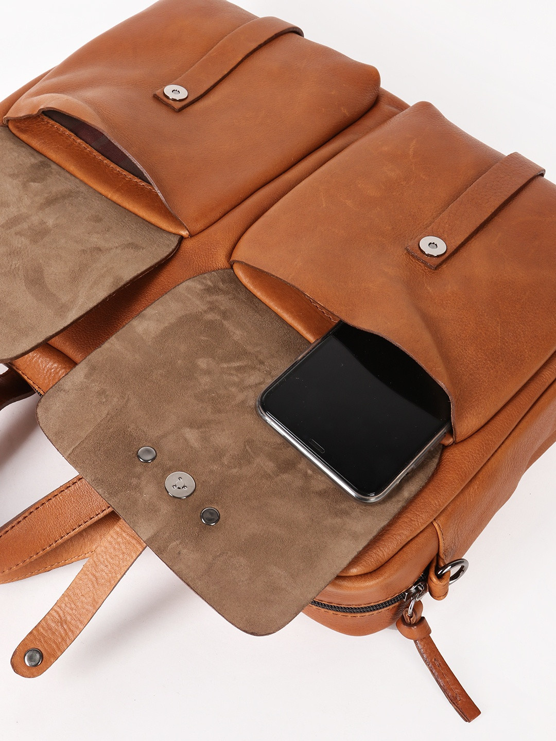 Фото Мужская деловая сумка из мягкой светло-коричневой кожи Деловые сумки (А4)