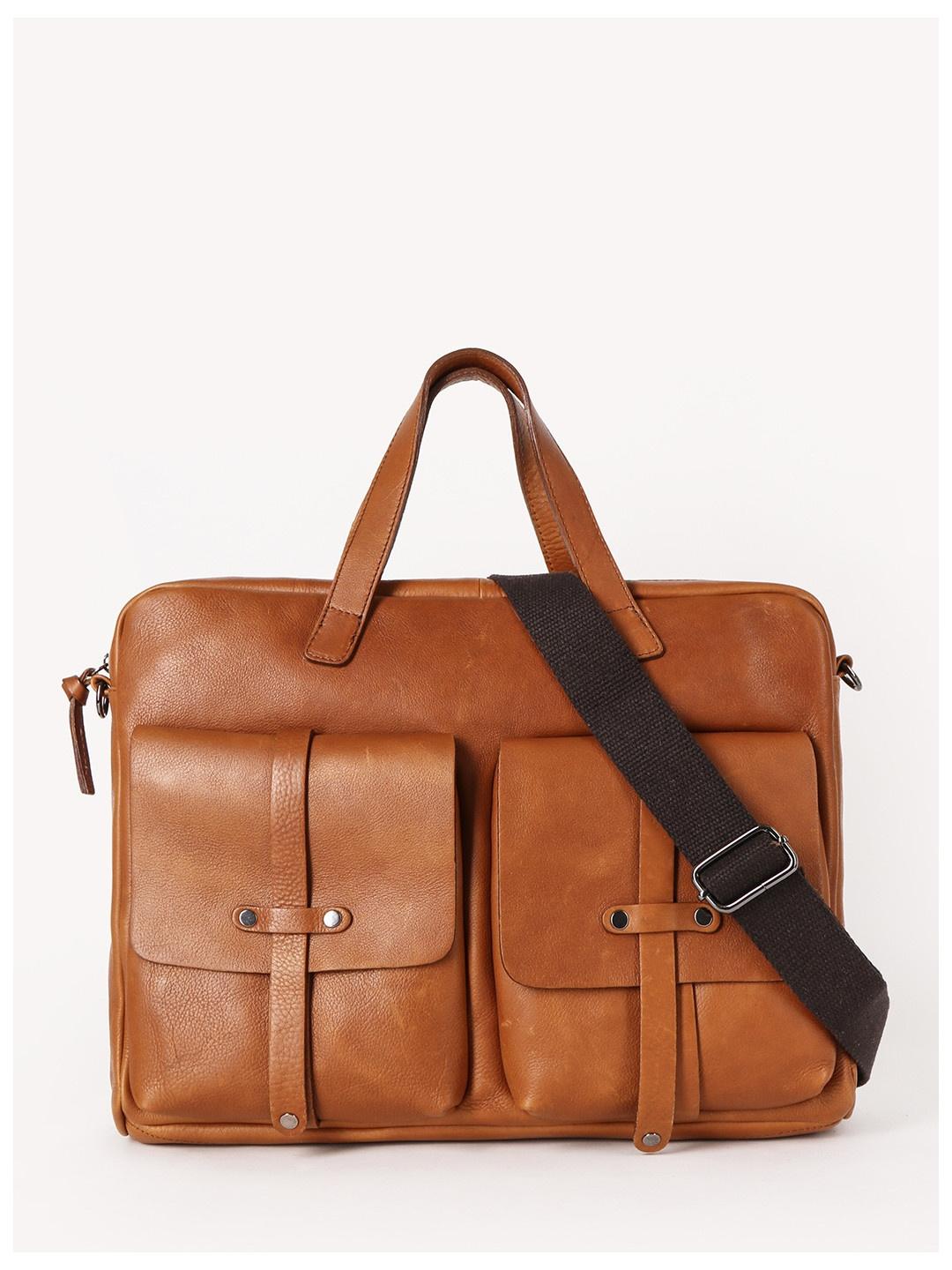 Фото Мужская деловая сумка из мягкой светло-коричневой кожи Деловые сумки (А4)