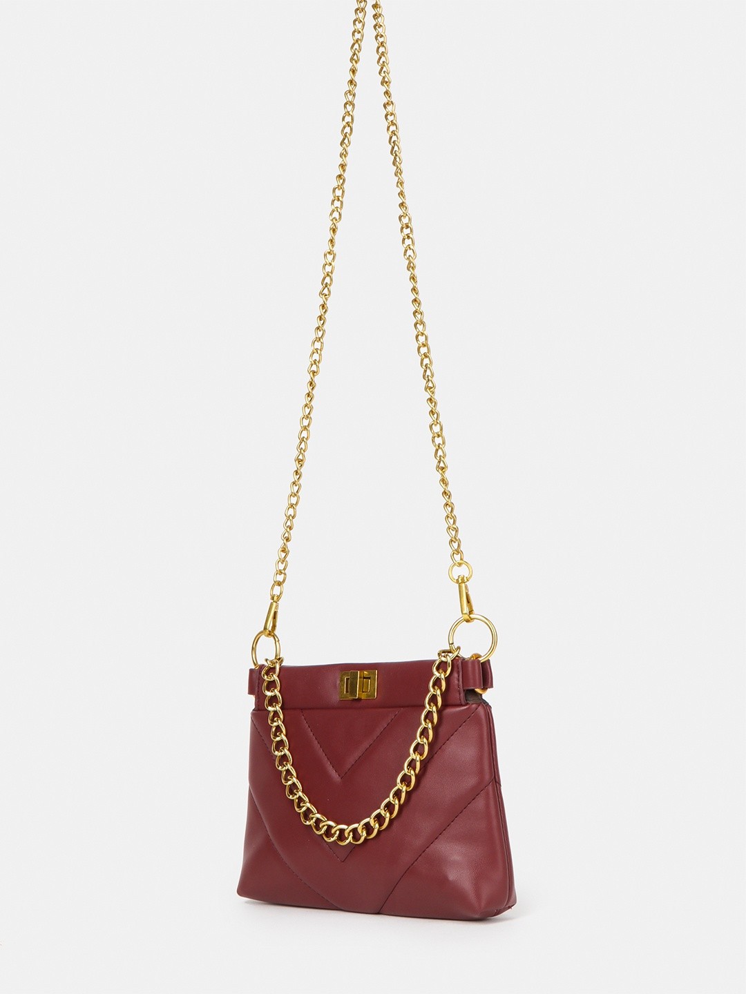 Изображение Компактная сумка кросс-боди с золотой цепочкой Boogie Street 0218 sintetico maroon Фото Компактная сумка кросс-боди с золотой цепочкой Сумки кросс-боди