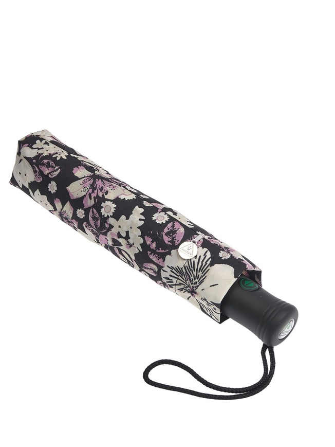 Женский зонт-автомат с рисунком цветов 