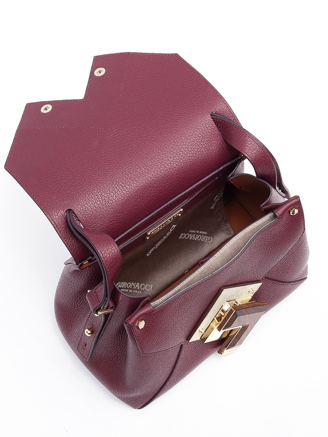 Женская сумка из мягкой премиальной кожи с декором из натурального дерева