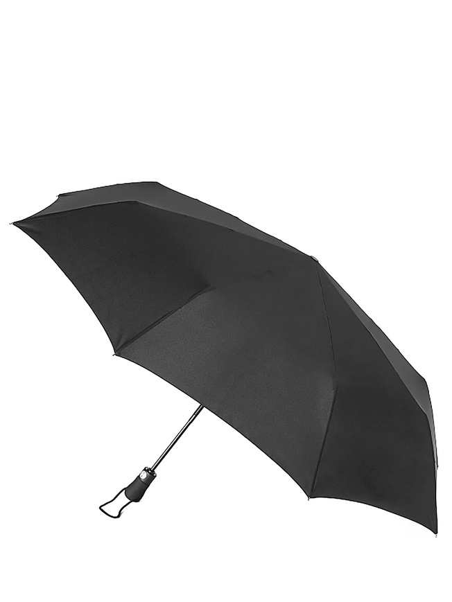 Большой черный зонт-автомат c ветроустойчивой конструкцией 