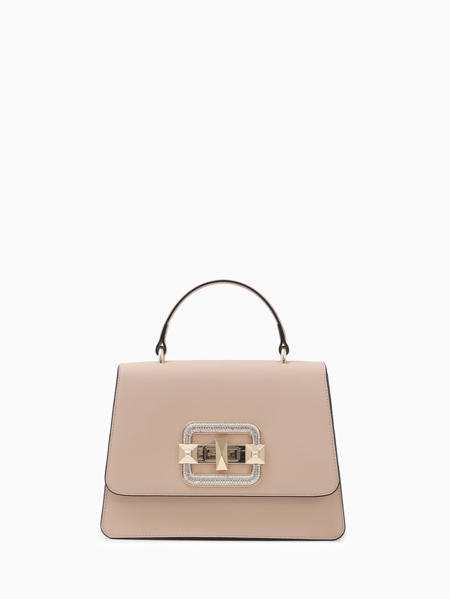 Компактная сумка-сэтчел из натуральной кожи