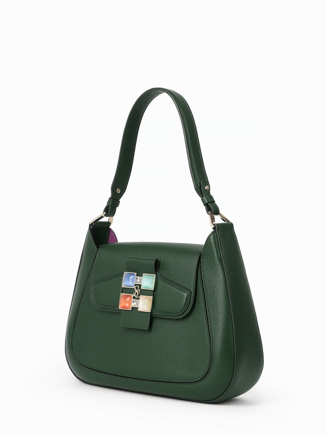 Женская сумка-трапеция из премиальной зернистой кожи